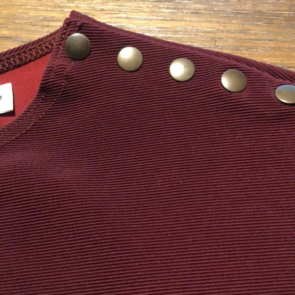 Vintage Tape Measure Body Suit Made in USA Size S in Oxblood - Picture 5 of 8